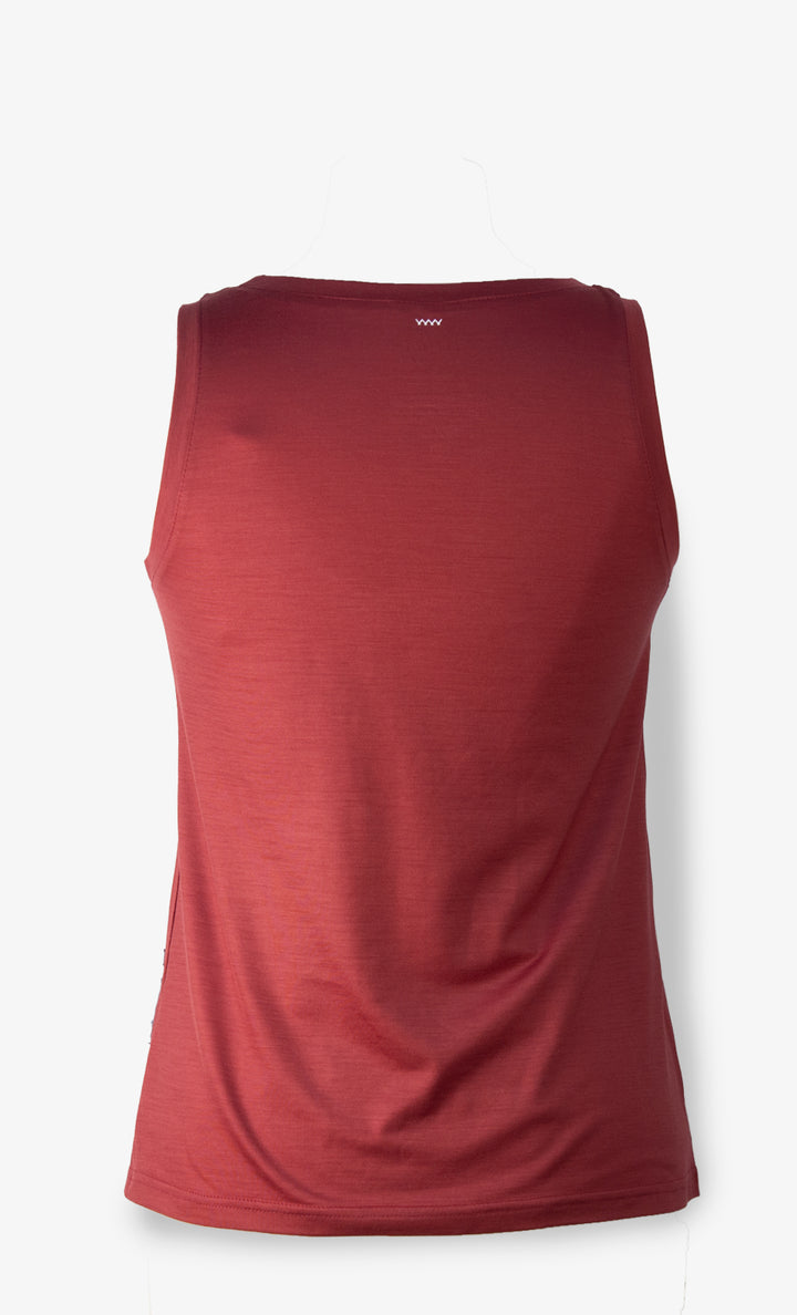 Women's Merino Ultra Light Tank top Carmine - Shell