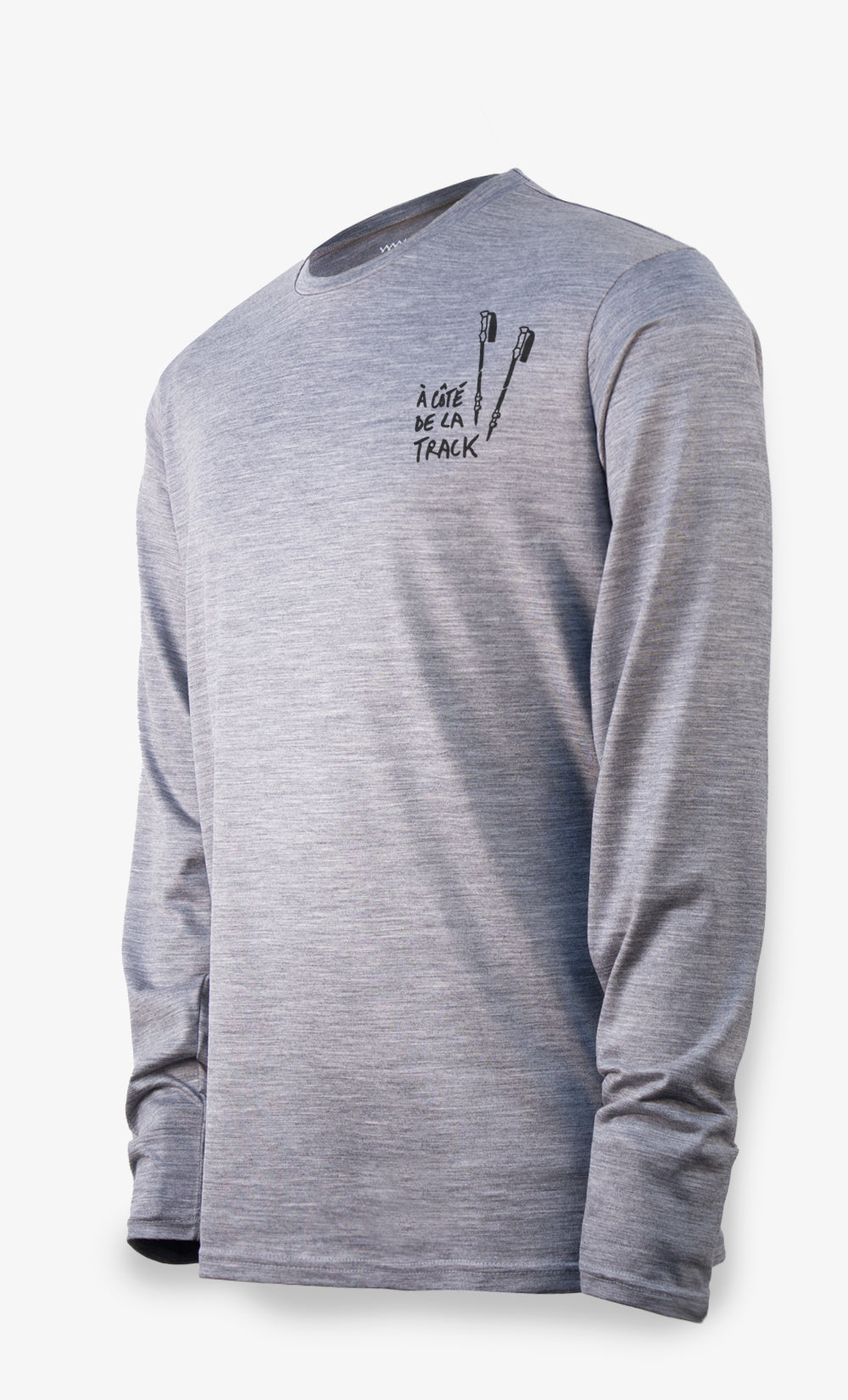 Men's Merino Ultra Light Long Sleeve Heather Gray  - Batons Track