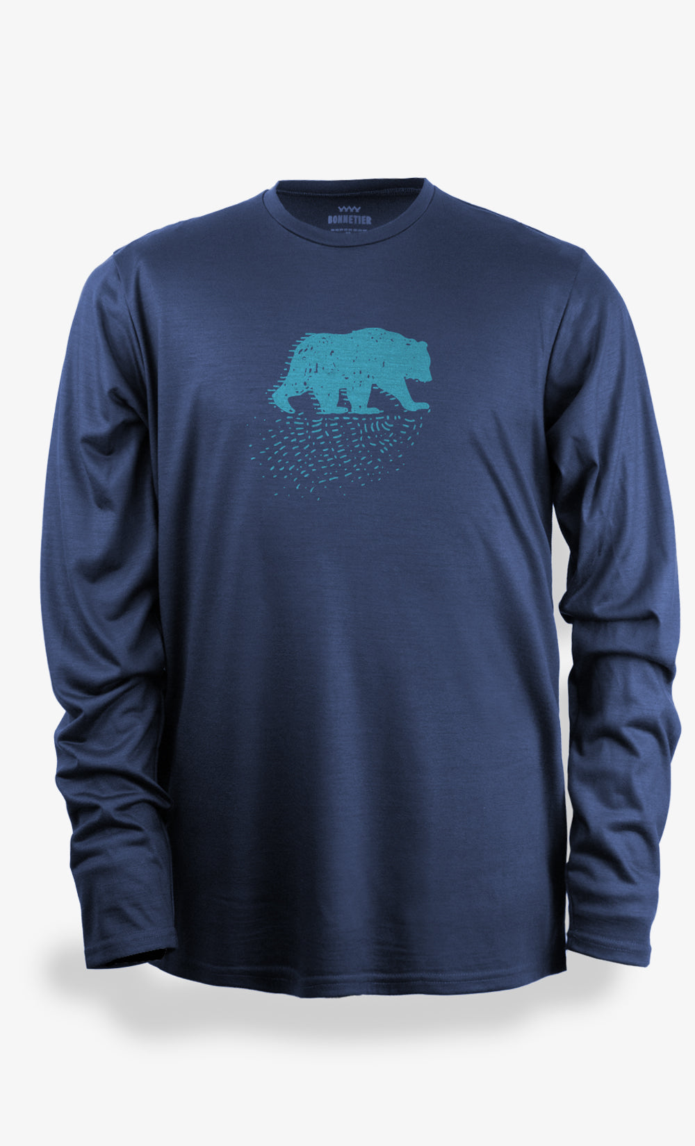 Men's Merino Long Sleeve Techcrew Navy - Bear