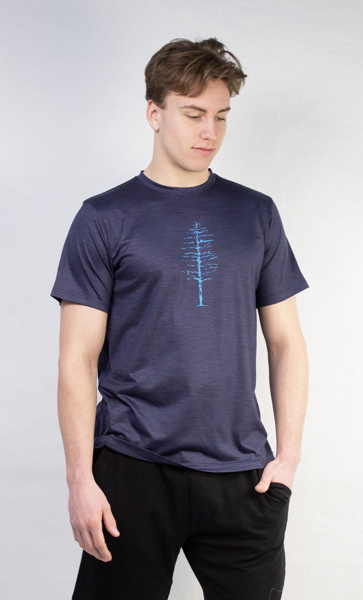 Men's Ultra-Light Midnight Blue Merino T-Shirt - Shacky Tree