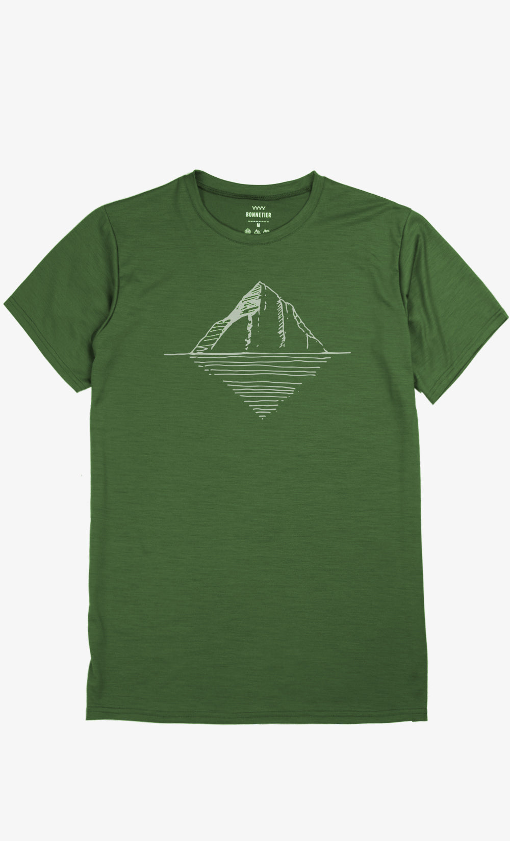 Kaki Men's Ultra Light Merino T-Shirt - Réflexion
