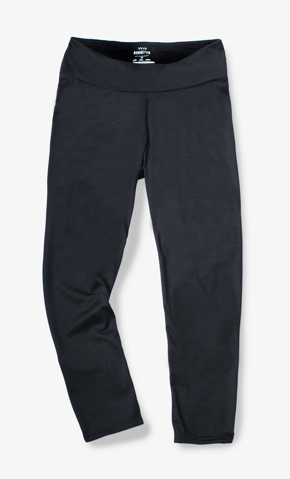 Legging capri noir pour femme en laine mérinos légère et respirante fabriqué au Canada