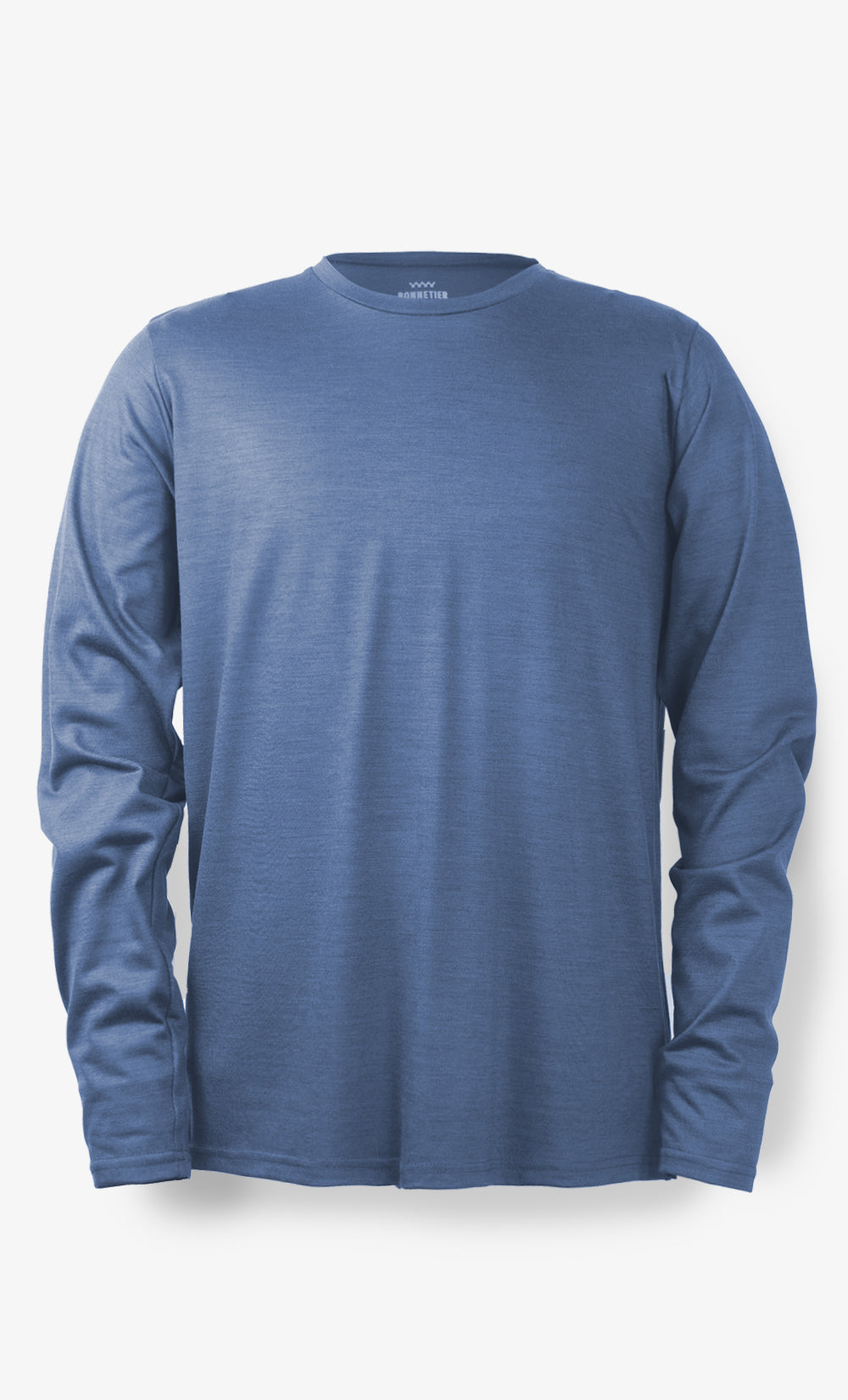 Manches Longues Mérinos Homme Techcrew Bleu Gris Chiné