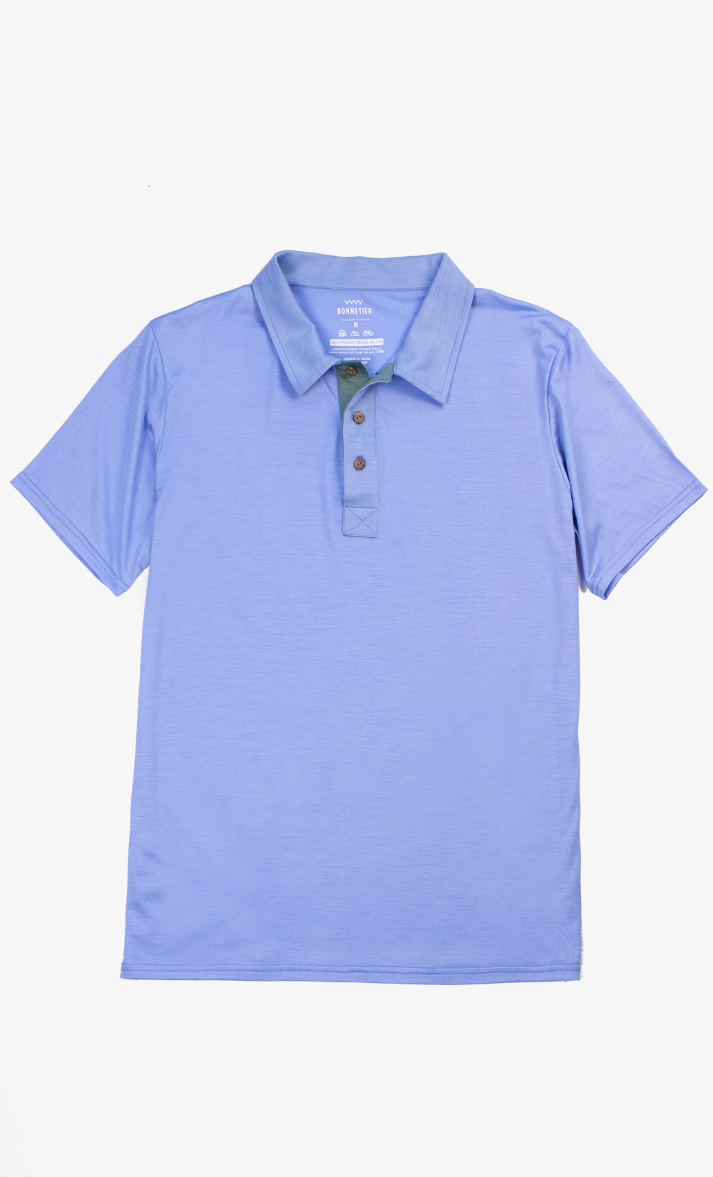 Men's Merino Polo Shirt Azure Blue Ultra Light
