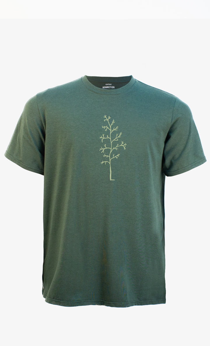 T-Shirt Homme Vert Chiné - Hêtre