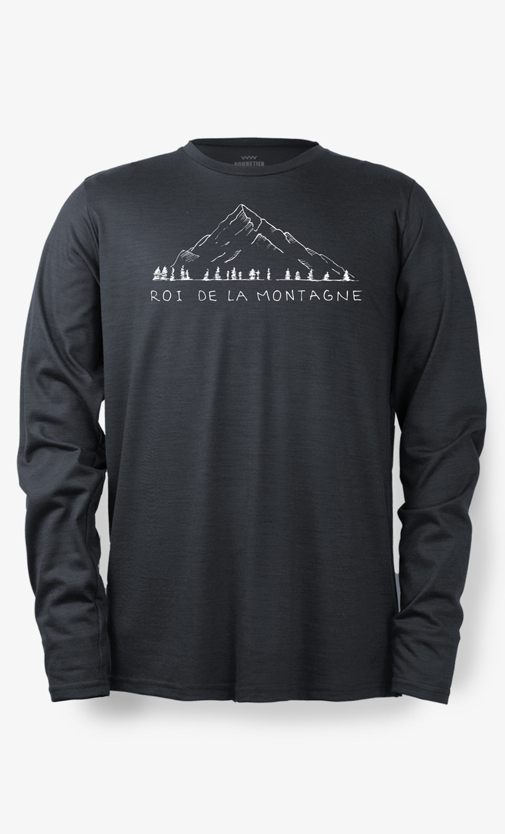 Manches Longues Mérinos Homme Techcrew Noir Chiné - Roi De La Montagne
