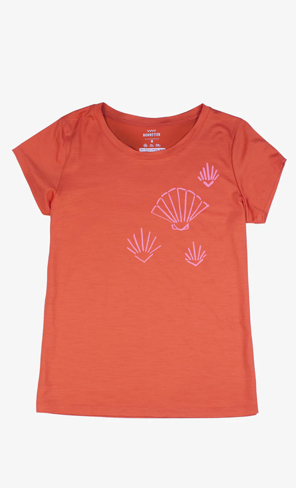 Women's Red-Orange Ultra Light Merino T-Shirt - Shell