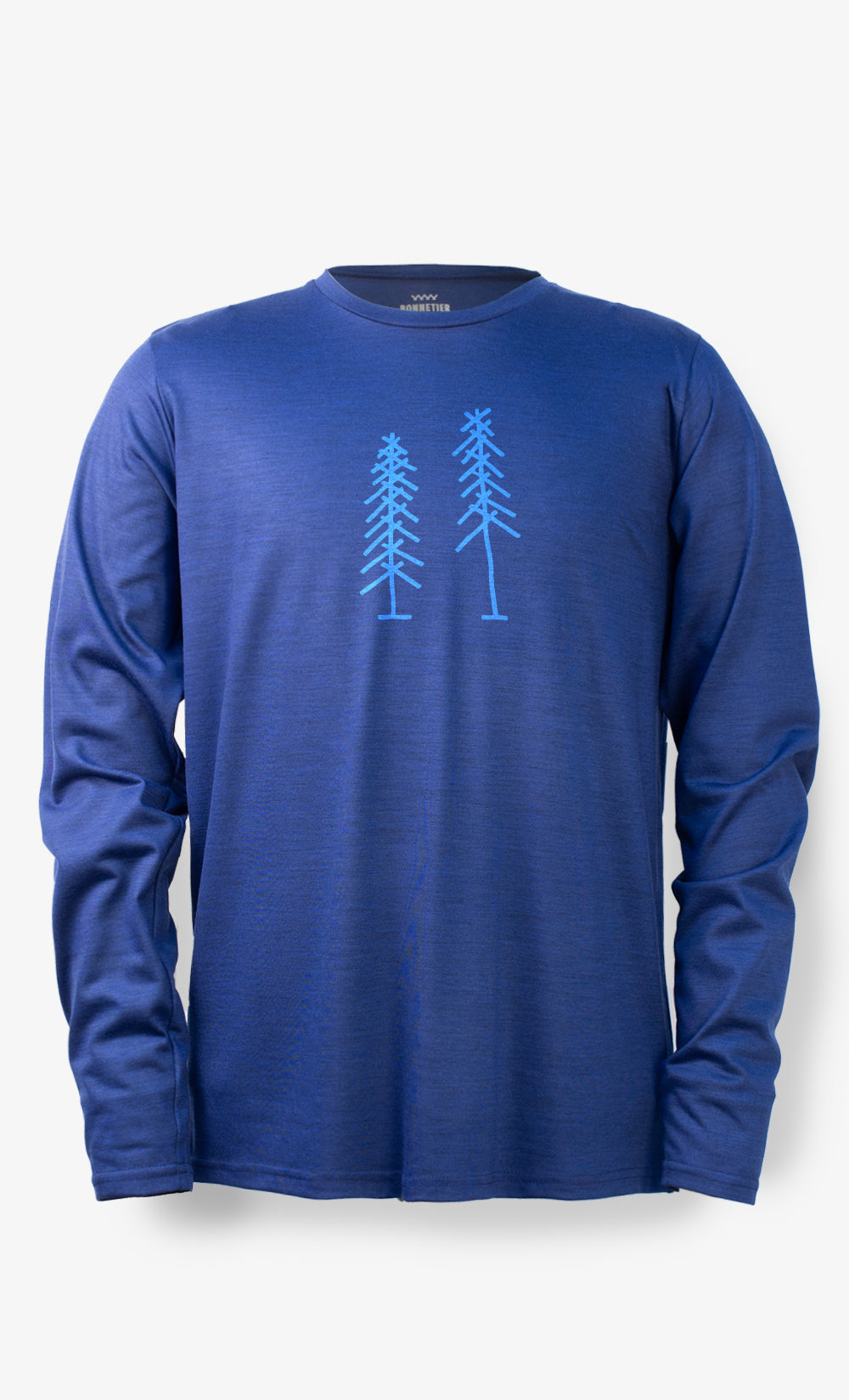 Manches Longues Mérinos Homme Techcrew Bleu Chiné - Arbre Noël