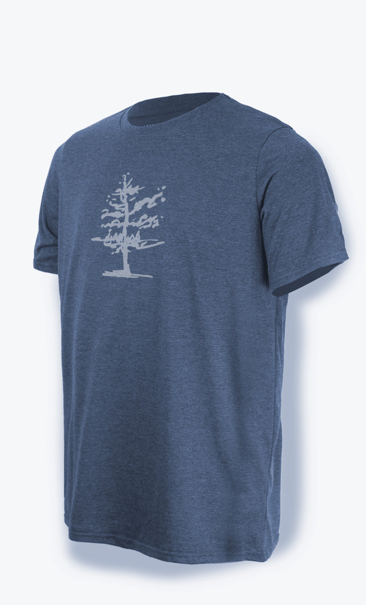 Men's T-Shirt Heather Blue - Exploded Tree